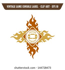 flame label art game pad