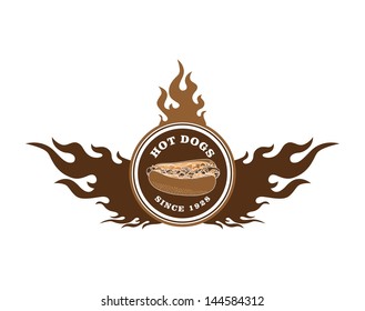 flame label hot dog