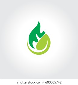 Flame and Leaves Logo