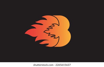 Logo-Design-Vektorvorlage für Flammenbuchstaben B. Schöne Logotype Design für Branding Unternehmen Branding.