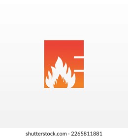 Flame Letter E Logo Design Vector Template. Beautiful Logotype Design For Fire Flames Company Branding.