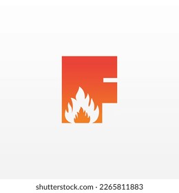 Flame Letter F Logo Design Vector Template. Beautiful Logotype Design For Fire Flames Company Branding.