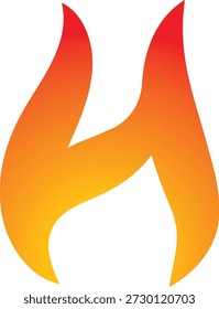 Letra de Llama H Logotipo de Fuego