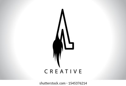 A Flame Letter Logo Icon Design With Fire Flame. A letter design logo concept with black and white colors trendy vector illustration.