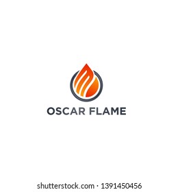 Flame with Letter O logo design Inspiration