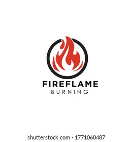 Flame with Letter O logo design