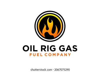 Flame mit Logo-Design Kraftstofföl-Icon-Firma Letter O