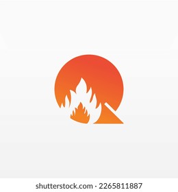 Flame Letter Q Logo Design Vector Template. Beautiful Logotype Design For Fire Flames Company Branding.