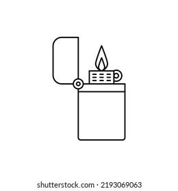 flame lighter icon in line style icon, isolated on white background