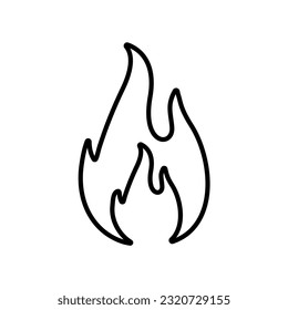 Flame line icon, fire logo vector