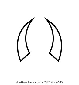 Flame line icon, fire logo vector