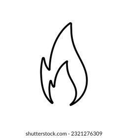 Icono de línea de llama, vector de logotipo de incendio