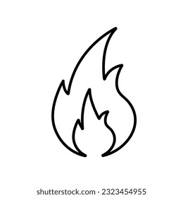 Icono de línea de llama, vector de logotipo de incendio