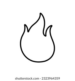 Flame line icon, fire logo vector