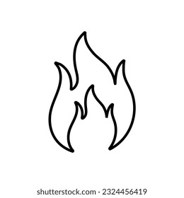 Icono de línea de llama, vector de logotipo de incendio