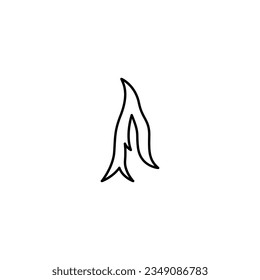 Flame line icon vector design