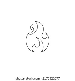 Flame line icon vector illustration flat sign