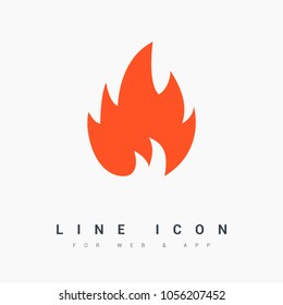 flame line vector icon