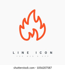 flame line vector icon