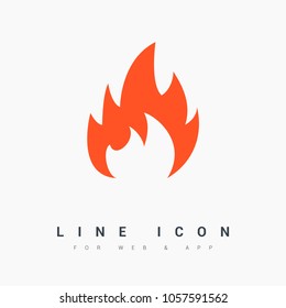 flame line vector icon