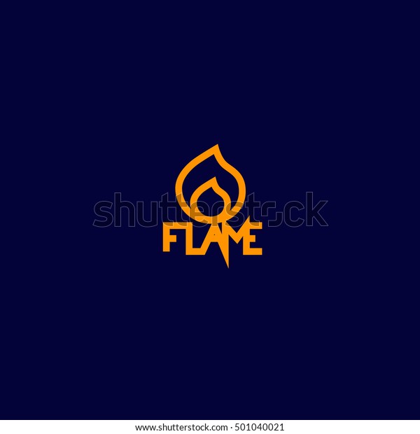 Flame line vector logo\
template