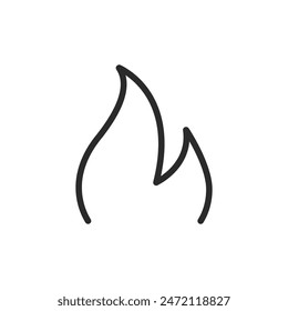 Flame, linear style icon. fire and combustion. Editable stroke width