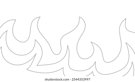 flame lines. Background with fire lines. Outline of flames as a background. Fire border. Continuous fire line design. Flame outline background.