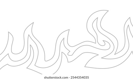 flame lines. Background with fire lines. Outline of flames as a background. Fire border. Continuous fire line design. Flame outline background.
