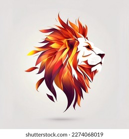 Vector de cabeza de león de llama, vector de logotipo, diseño de concepto 