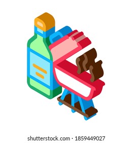 flame liquid for bbq icon vector. isometric flame liquid for bbq sign. color isolated symbol illustration