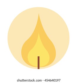 flame lit candle icon graphic isolated vector