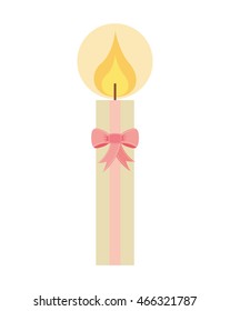 flame lit candle icon graphic isolated vector