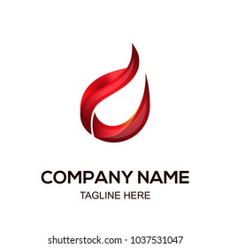 Flame logo 3d