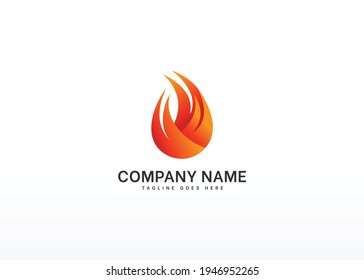 Flame logo, 3D fire flame, Hot concept, Creative fire icon