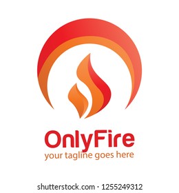 Flame logo abstract, symbol, 3d. Vector logo template