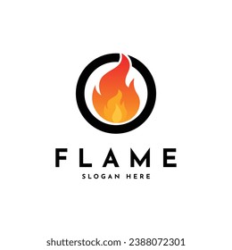 Flame logo design with circle shape