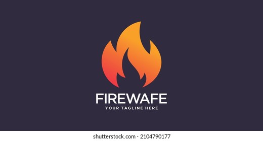Flame logo design concept Premium Vector