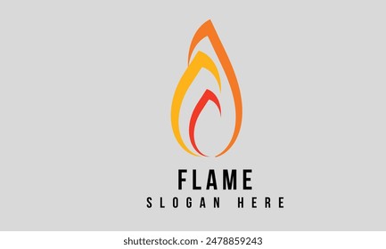 Flame Logo Design, Energy and Passion Concept, Vector Illustration for Fire Services, Heating and Cooling Solutions, Energy Sector, and Passionate Brands