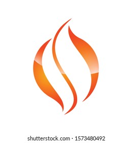 Flame logo design. Fire icon, oil and gas industry symbol isolated on white background
