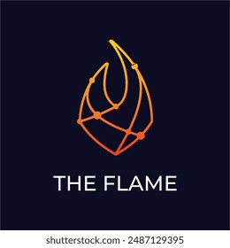 Flame logo design. Futuristic logo. Tech logo. Fire logo design