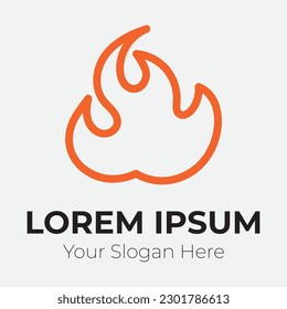 Ilustración de la plantilla de diseño del logotipo de llama.icono de vector creativo
