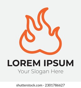 Ilustración de la plantilla de diseño del logotipo de llama.icono de vector creativo