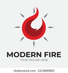 Flame logo design template illustration.creative vector icon