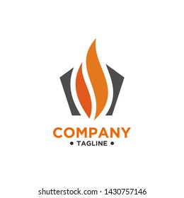 Flame logo design vector or fire icon symbol