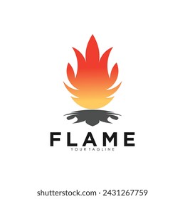 Flame logo design with vector illustration concept