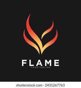 Flame logo design with vector illustration concept