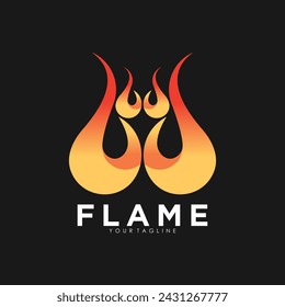 Flame logo design with vector illustration concept