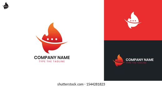 Flame logo - Flame and Fire logo, All elements on this template are editable with vector software.