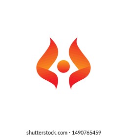 Flame Logo Icon Design Vector