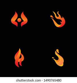 Flame Logo Icon Design Vector